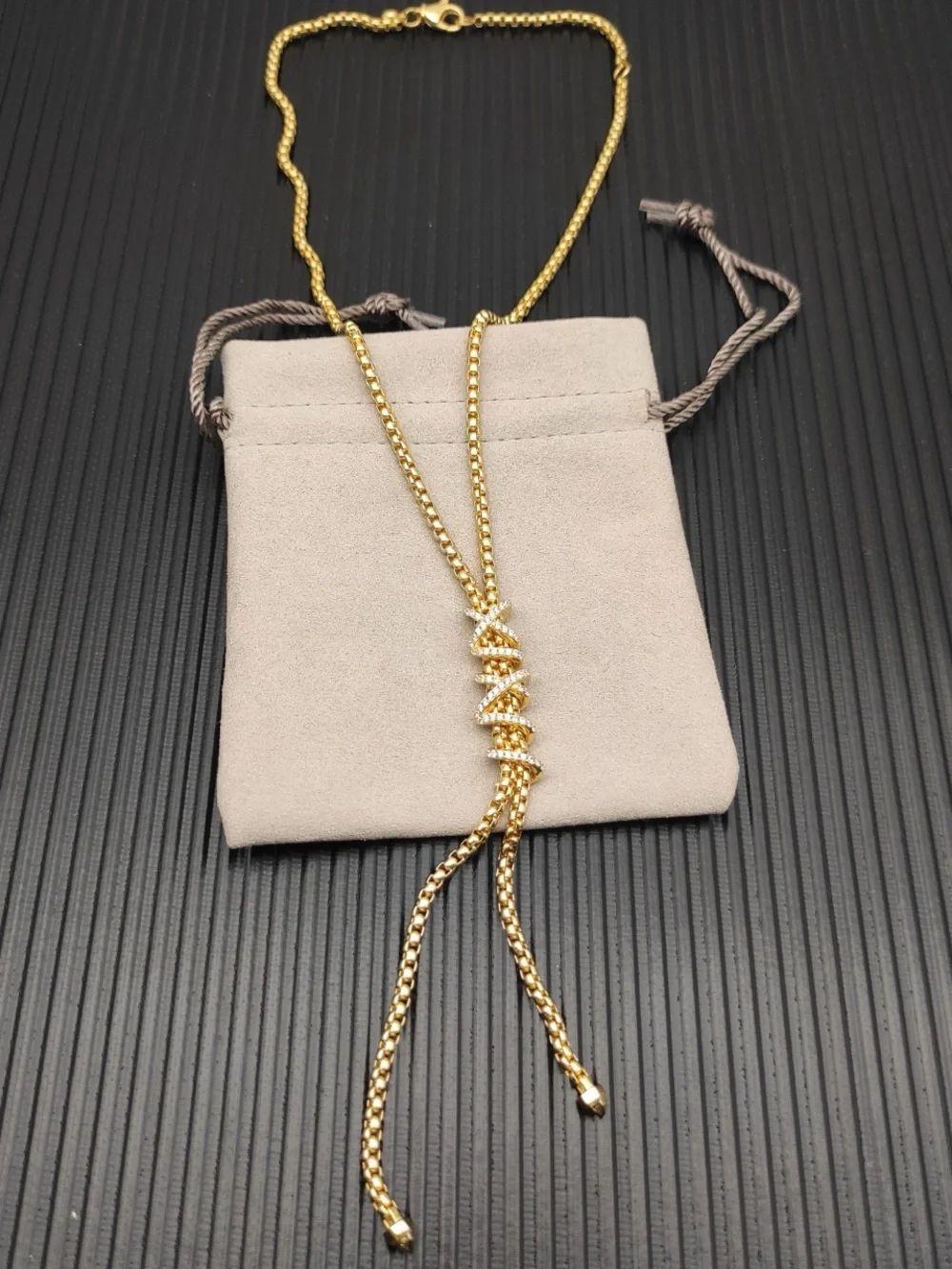 David Yurman Gold-Tone Adjustable Lariat Necklace -